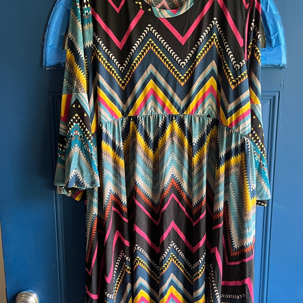 Colorful Chevron Kids Dress